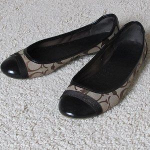 Authentic Coach Cecile Signature Logo Women's Ballet Flats